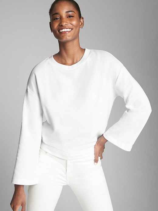 Image number 7 showing, Tie-Back Pullover Sweatshirt in French Terry