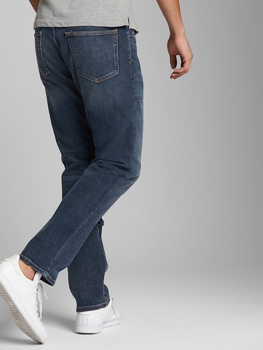 2 of 8 showing, with the color worn dark tint of product Slim Jeans with GapFlex