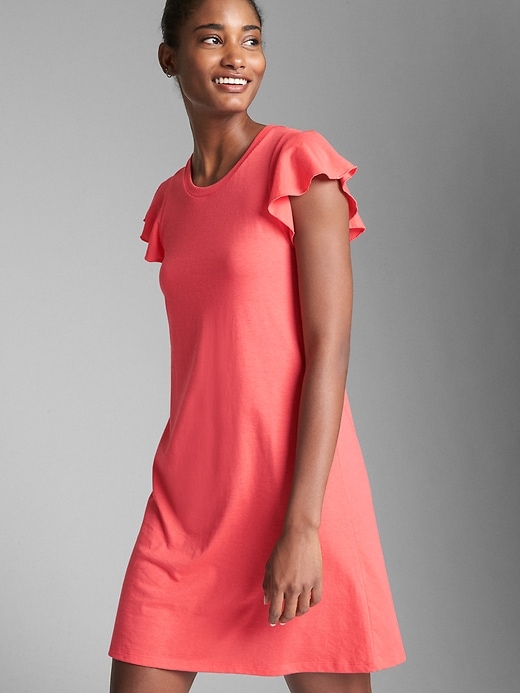 Image number 7 showing, Softspun Flutter Sleeve Swing Dress