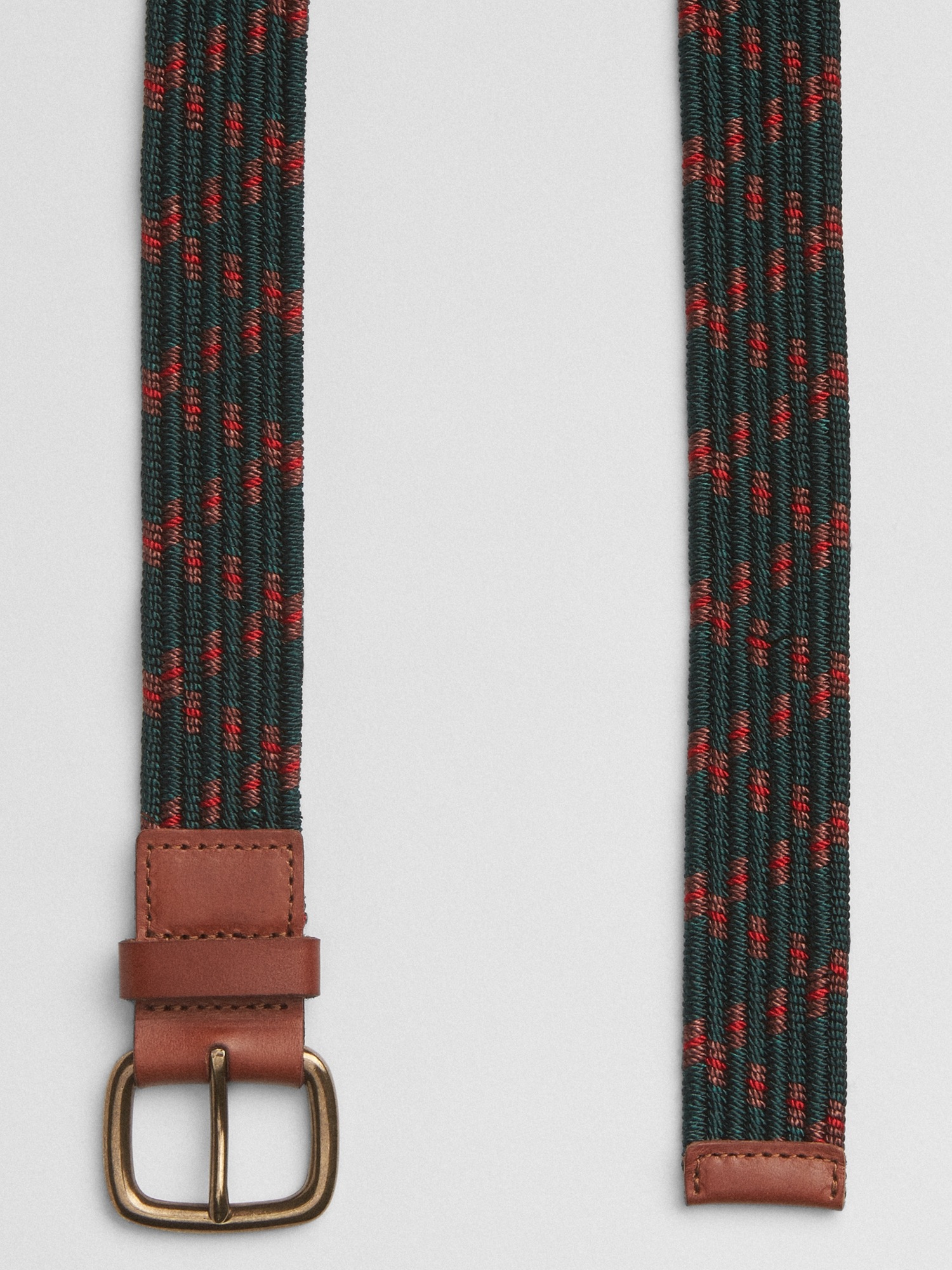 Мужской ремень Gap Woven Belt, цвет: Тёмно-зелёный — фото 3