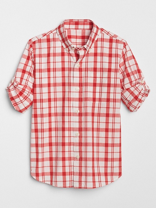 Image number 1 showing, Plaid Convertible Button-Down Shirt