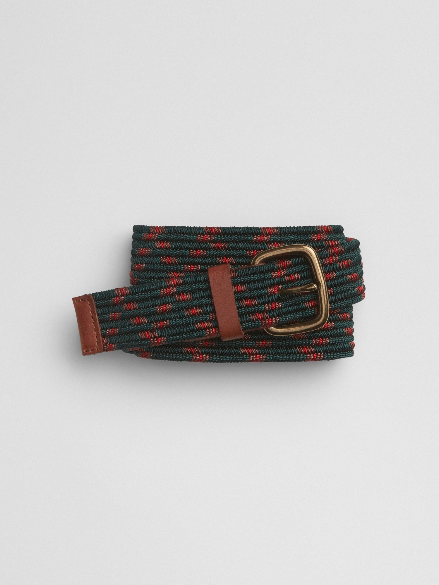 Мужской ремень Gap Woven Belt, цвет: Тёмно-зелёный