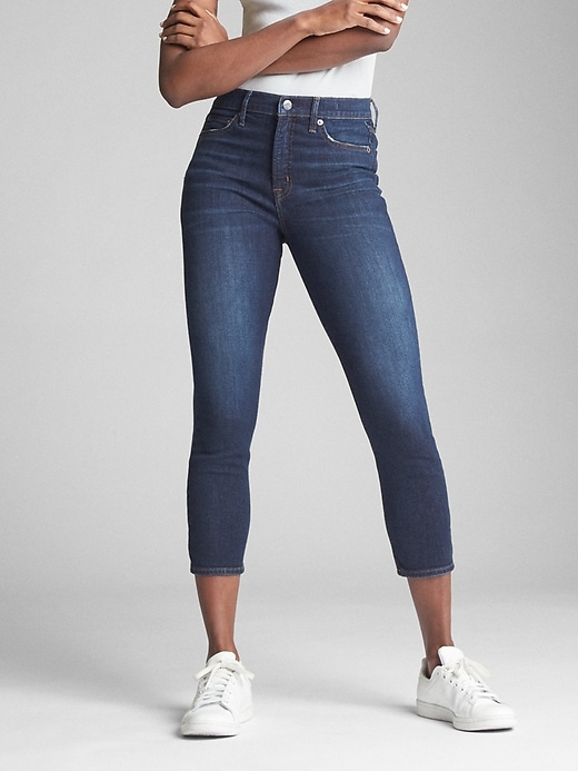 Image number 1 showing, High Rise True Skinny Crop Jeans