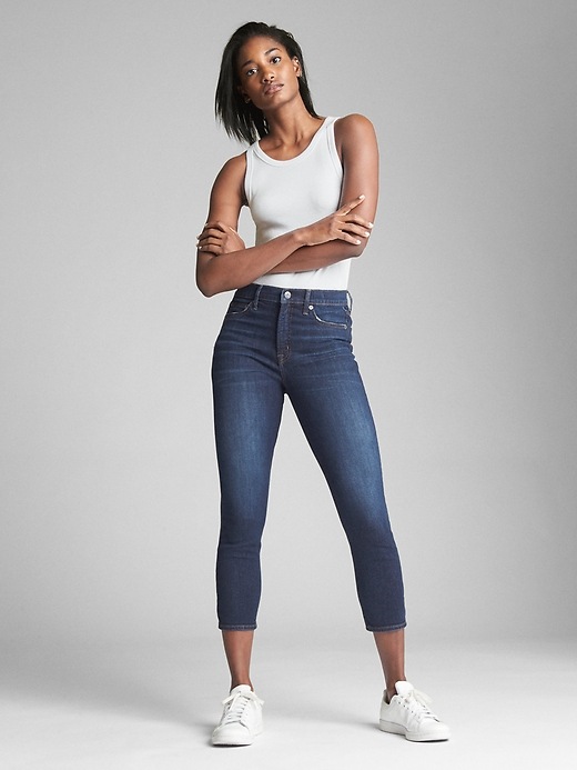 Image number 3 showing, High Rise True Skinny Crop Jeans