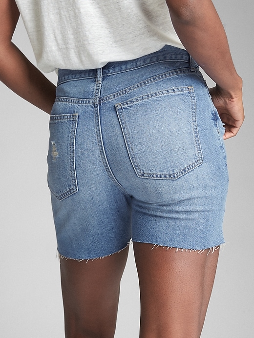 2 of 8 showing, with the color medium destroy of product Wearlight 5" Relaxed Denim Shorts with Destruction
