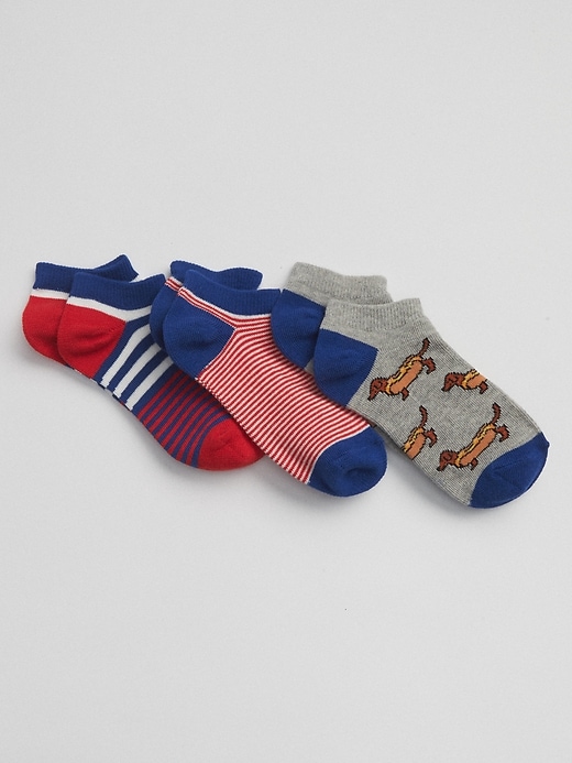 View large product image 1 of 1. Hot Dog No-Show Socks (3-Pack)