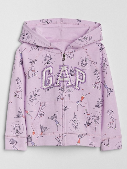 1 of 8 showing, with the color best friends of product Print Logo Hoodie in French Terry