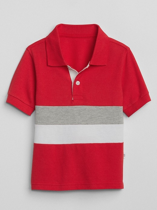 View large product image 1 of 3. Stripe Short Sleeve Polo Shirt