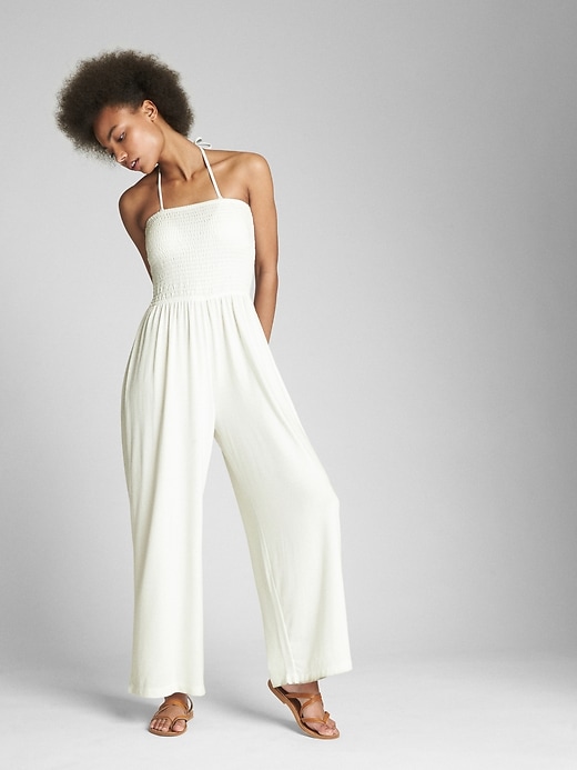 View large product image 1 of 1. Smocked Strapless Jumpsuit