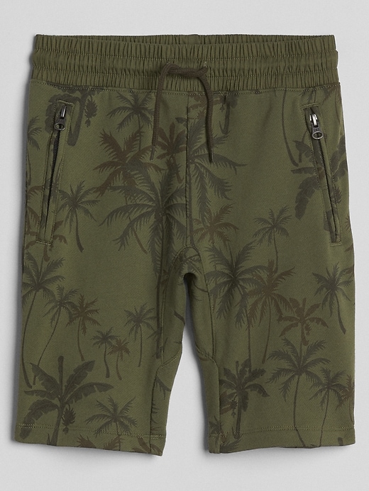 Image number 1 showing, Kids Print Zip Shorts in French Terry