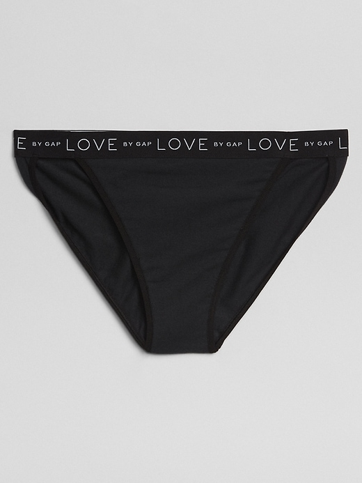 1 of 8 showing, with the color true black of product Logo Stretch Cotton High-Leg Brief