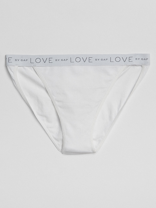 1 of 8 showing, with the color white of product Logo Stretch Cotton High-Leg Brief