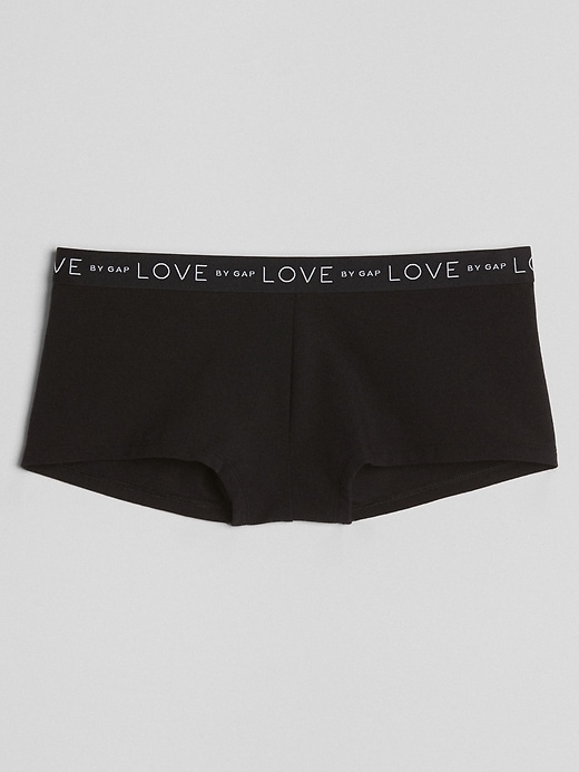 1 of 8 showing, with the color true black of product Logo Stretch Cotton Shorty