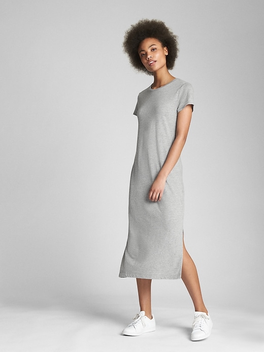 View large product image 1 of 1. Short Sleeve Midi T-Shirt Dress