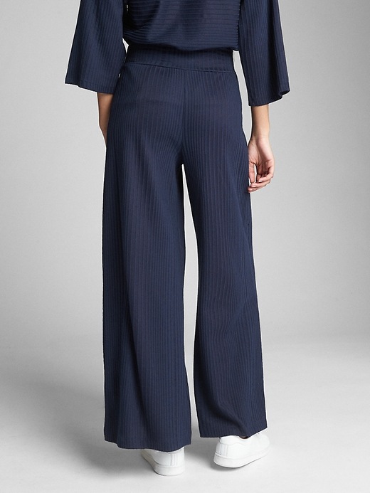 Image number 2 showing, Wide-Leg Textured Knit Pants