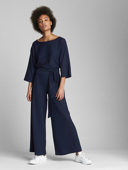 Image number 3 showing, Wide-Leg Textured Knit Pants