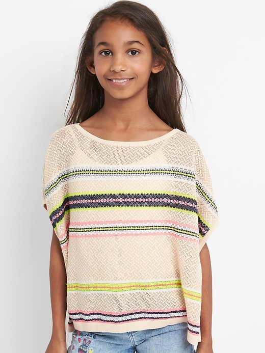 Image number 2 showing, Stripe Poncho Sweater