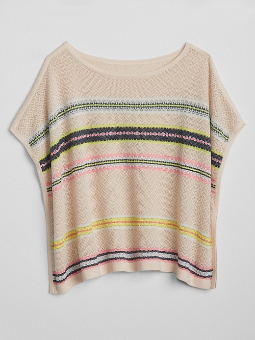 Image number 1 showing, Stripe Poncho Sweater
