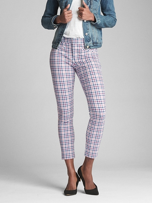 Gingham Skinny Ankle Pants