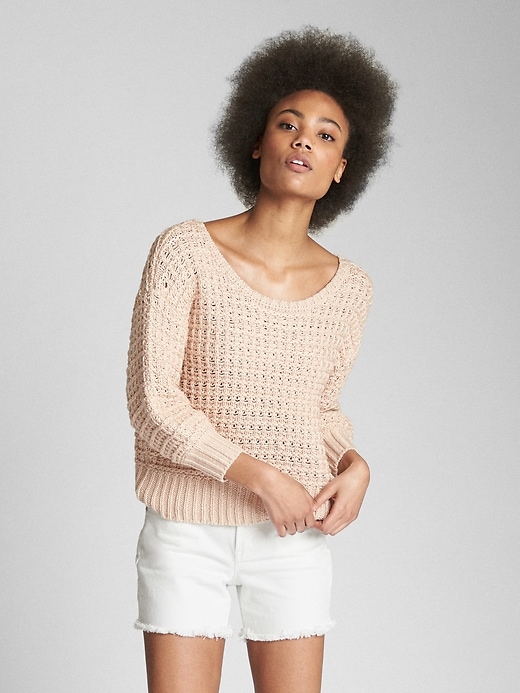 Image number 1 showing, Crochet Pullover Sweater