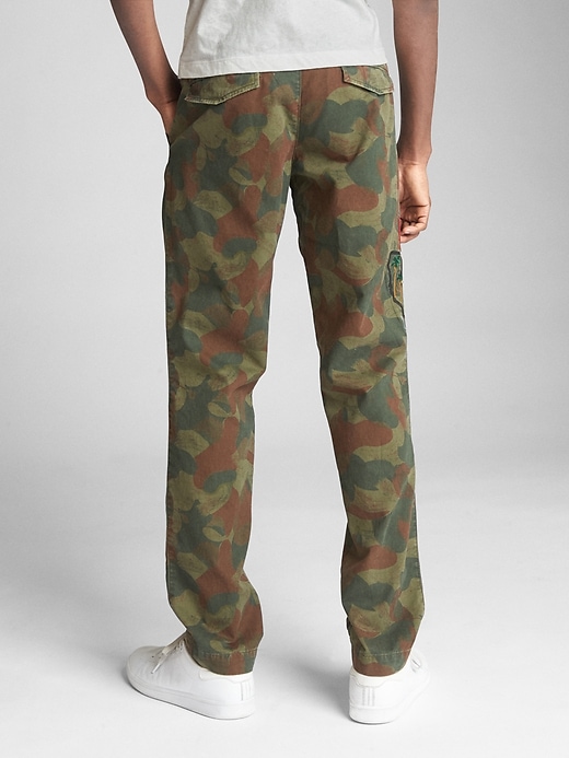 Image number 2 showing, Limited Edition Camo Print Pants in Slim Fit with Embroidered Details