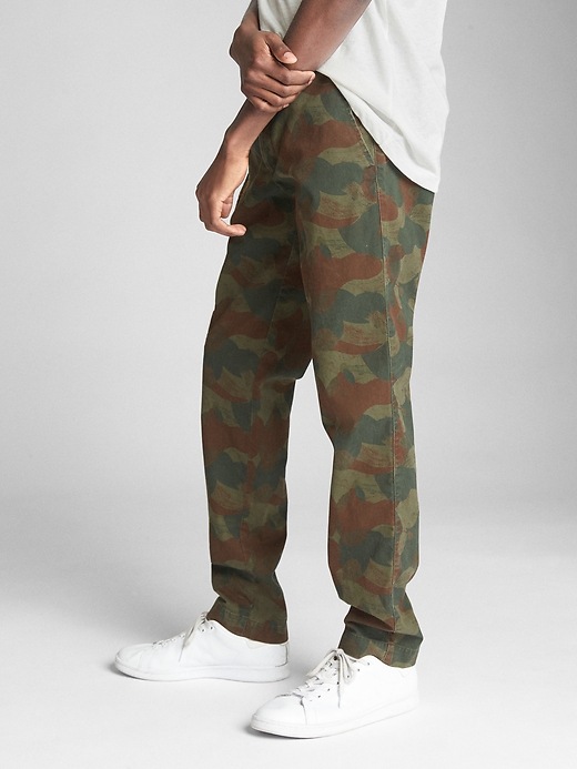 Image number 6 showing, Limited Edition Camo Print Pants in Slim Fit with Embroidered Details