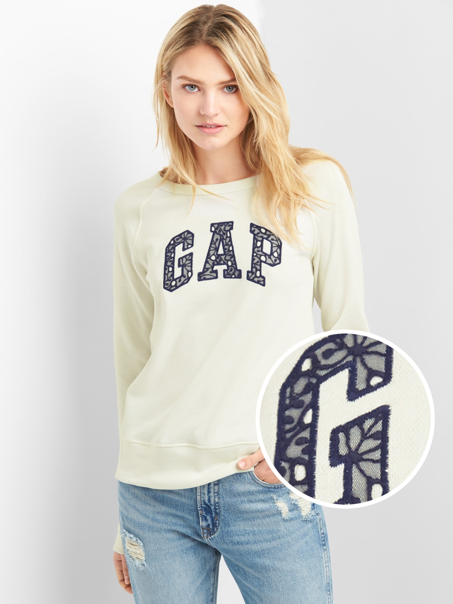 Pull Capuche Femme Gap - Bleu Logo Spellout - Taille S - Coton