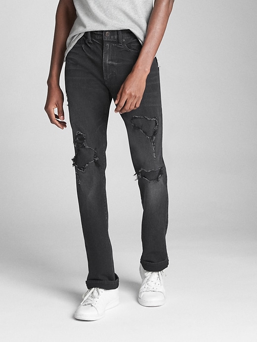 Image number 1 showing, Special Edition Distressed Jeans in Slim Fit with GapFlex