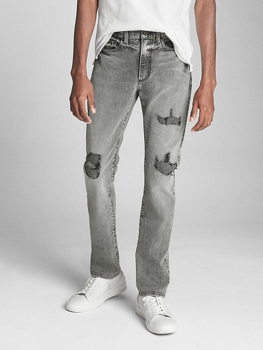 Image number 1 showing, Special Edition Distressed Jeans in Slim Fit with GapFlex