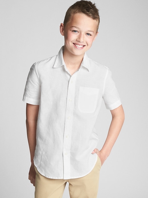 Image number 2 showing, Linen-Cotton Short Sleeve Shirt