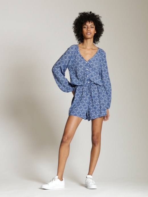 Женские комбинезоны Gap Long Sleeve Button-Front Romper — фото 6