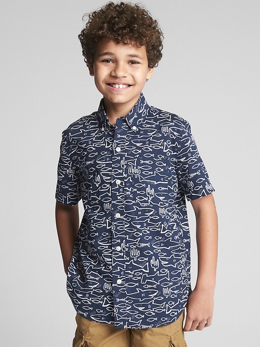 Short Sleeve ButtonDown Shirt in Poplin Gap