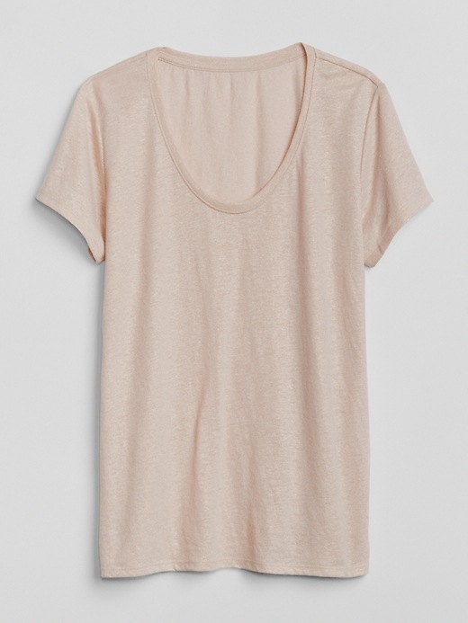 Image number 6 showing, Short Sleeve Scoopneck T-Shirt in Linen
