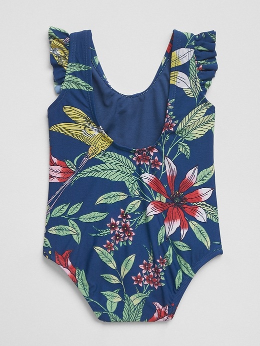 Image number 2 showing, Print Ruffle Swim One-Piece