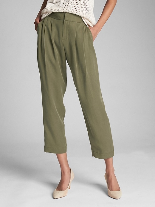 View large product image 1 of 1. Pleated Ankle Pants in TENCEL&#153