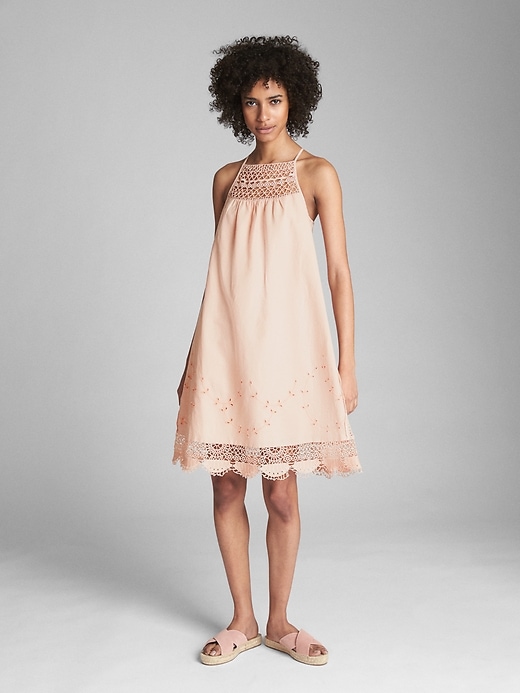 Image number 9 showing, Crochet Cami Dress in Linen-Cotton