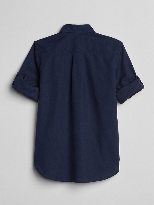 Image number 4 showing, Convertible Shirt in Linen-Cotton