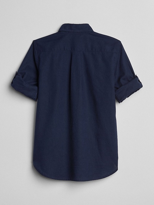 Image number 3 showing, Convertible Shirt in Linen-Cotton