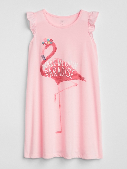 1 of 8 showing, with the color new powder of product Flamingo PJ Dress