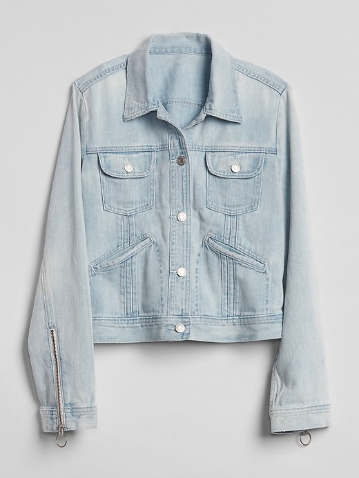 Image number 6 showing, Pleated Denim Jacket with Ring-Pull Details