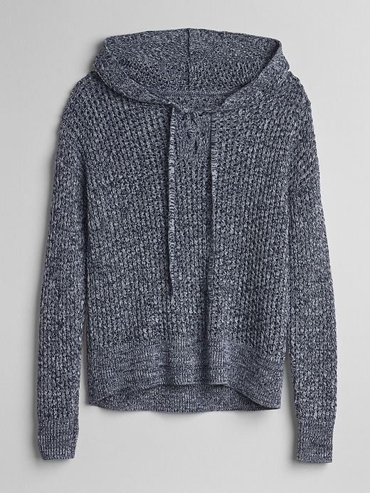 Image number 6 showing, Lace-Up Hooded Pullover Sweater