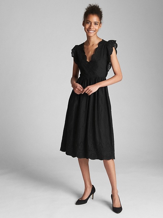 gap eyelet midi dress Eyelet Tiered Midi Dress