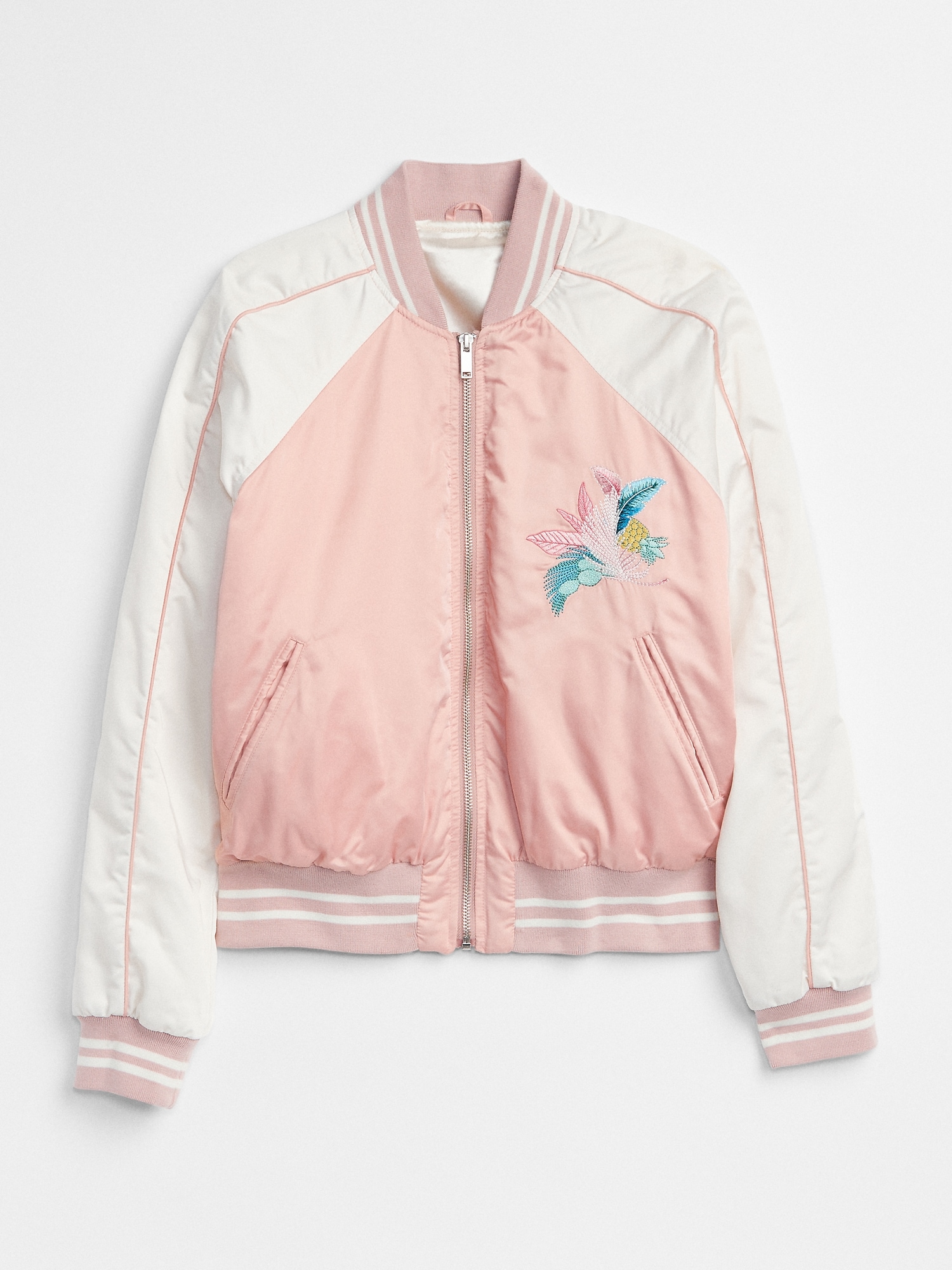 Floral Embroidery Souvenir Jacket Gap