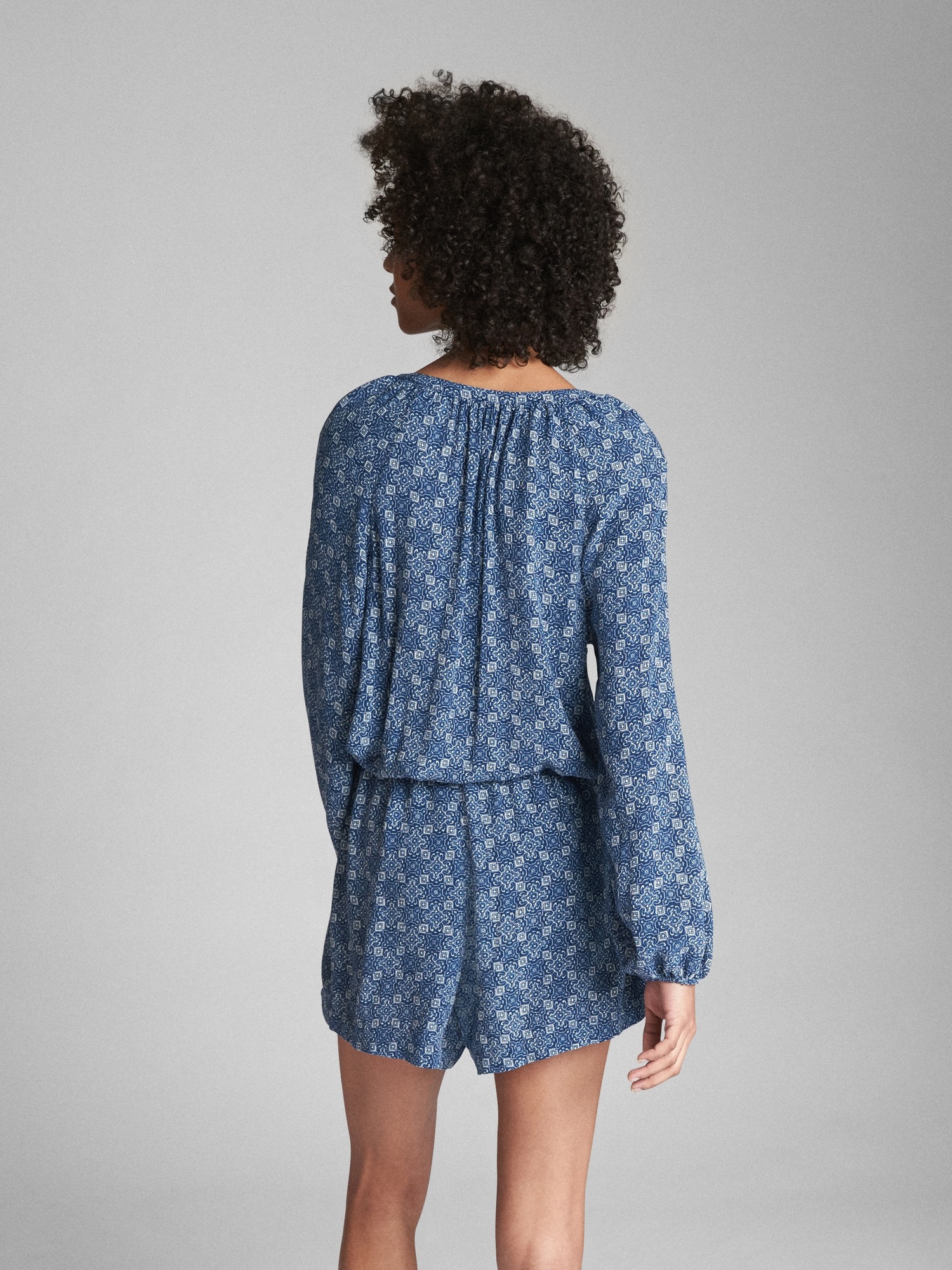 Long Sleeve ButtonFront Romper Gap