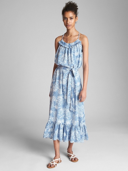 View large product image 1 of 1. Ruffle Cami Maxi Dress in TENCEL&#153