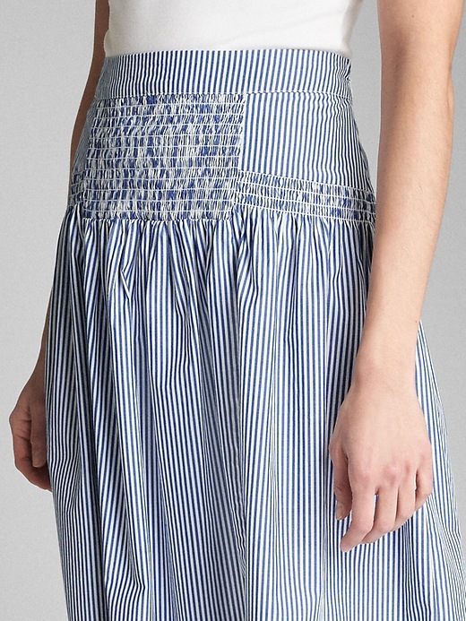 Image number 5 showing, High Rise Stripe Smocked Skirt