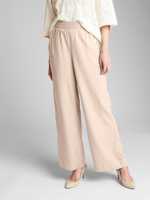 Image number 7 showing, Wide-Leg Pants with Smocked Waist in TENCEL&#153