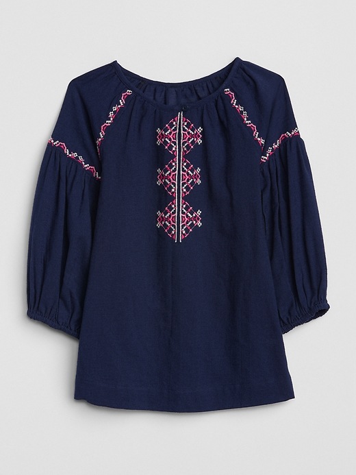 Image number 1 showing, Embroidered Peasant Top