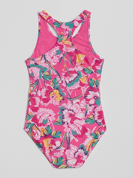 Image number 2 showing, Floral Racerback Swim One-Piece