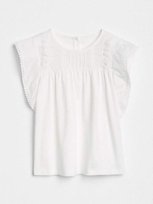 Image number 1 showing, Embroidered Cascade Ruffle Top